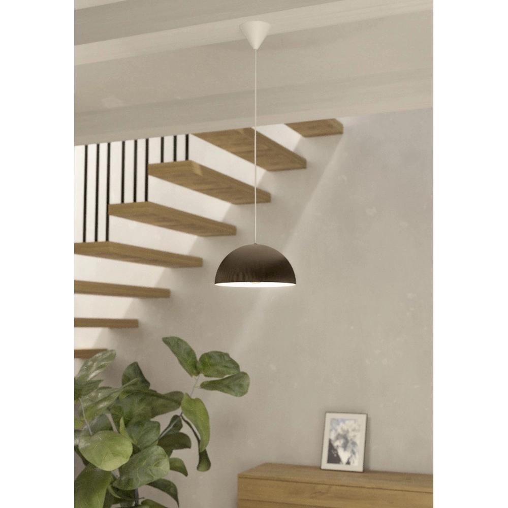 Design-Pendellampe Gaetano 2 Bronze mit weißem Ø 30 cm