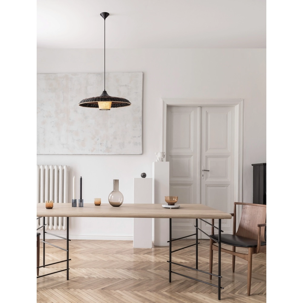 Pendelleuchte Capa schwarz mit Rattan Lyora 5212017452917