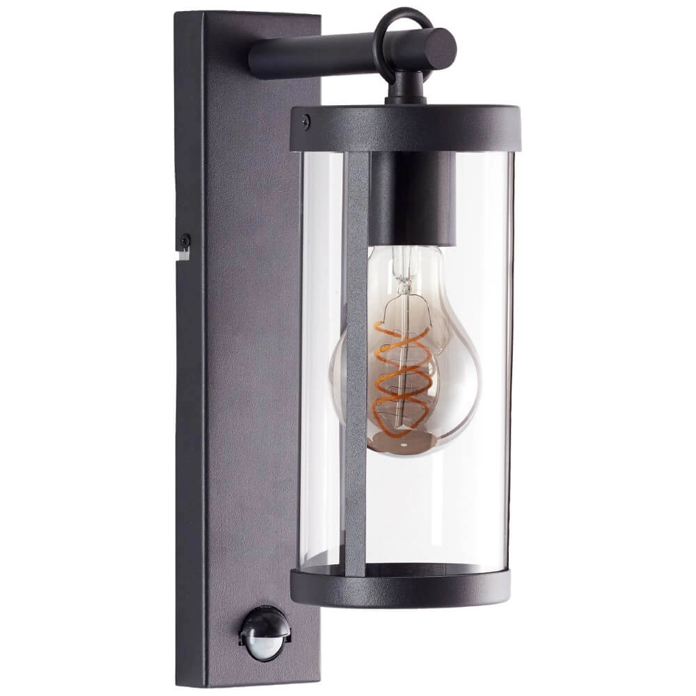 Schwarze Wandlampe Sidney mit Sensor Brilliant 4004353435683
