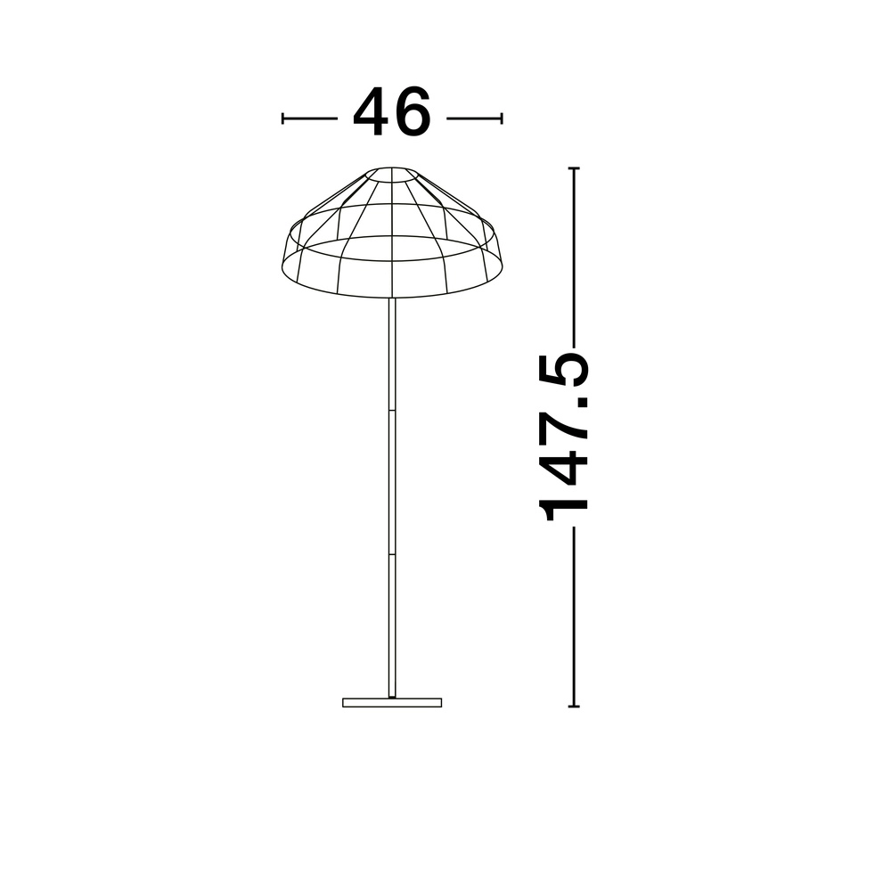 Stehlampe Caro Schwarz und Rattan Lyora 5212017453013
