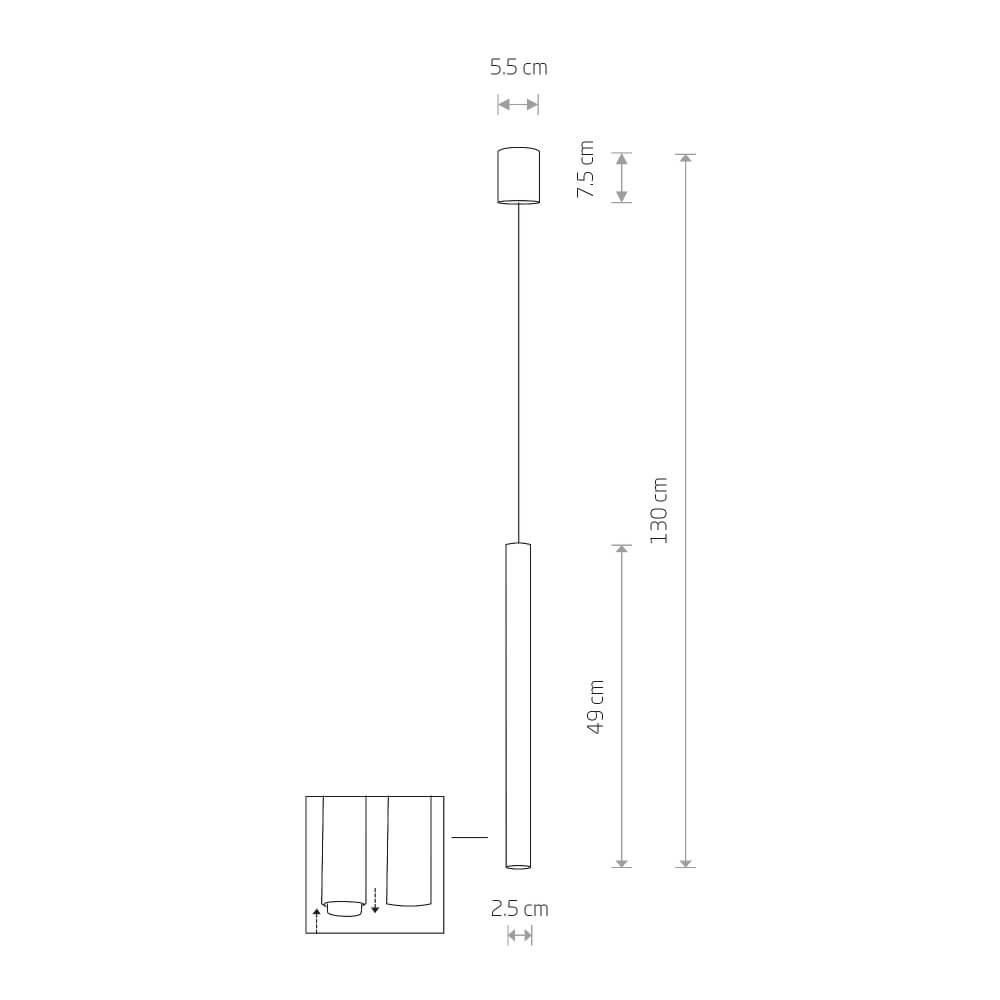 Schmale Hängelampe Laser 490 Rotes Kupfer Lyora 5903139104524