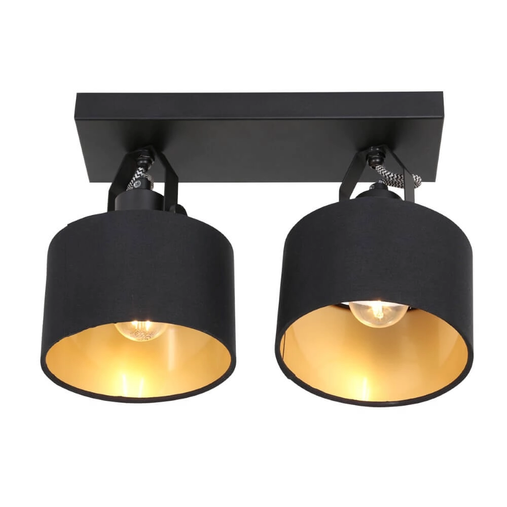 Schwarze Deckenlampe Ornoir 2-flammig Steinhauer 8712746151411