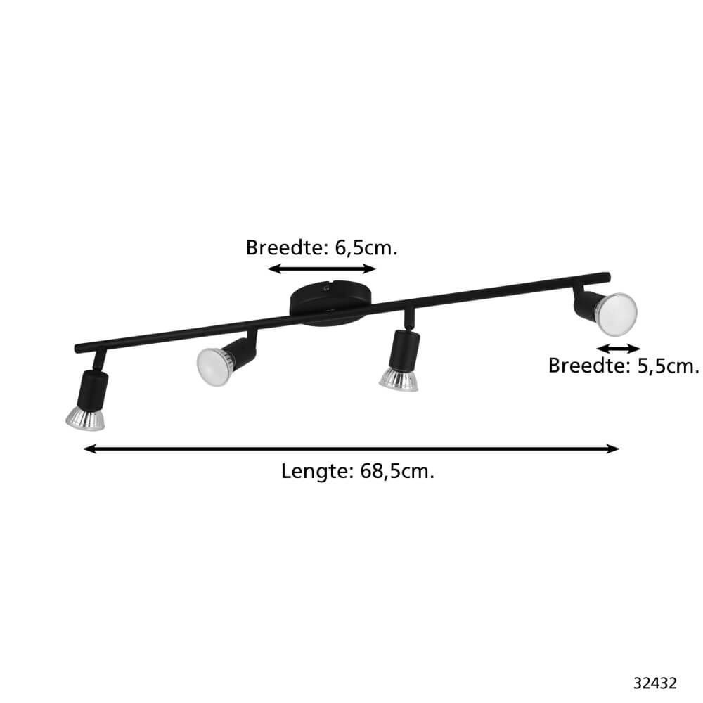 Aufbaustrahler Buzz-Led 4-Licht Eglo 9002759324322