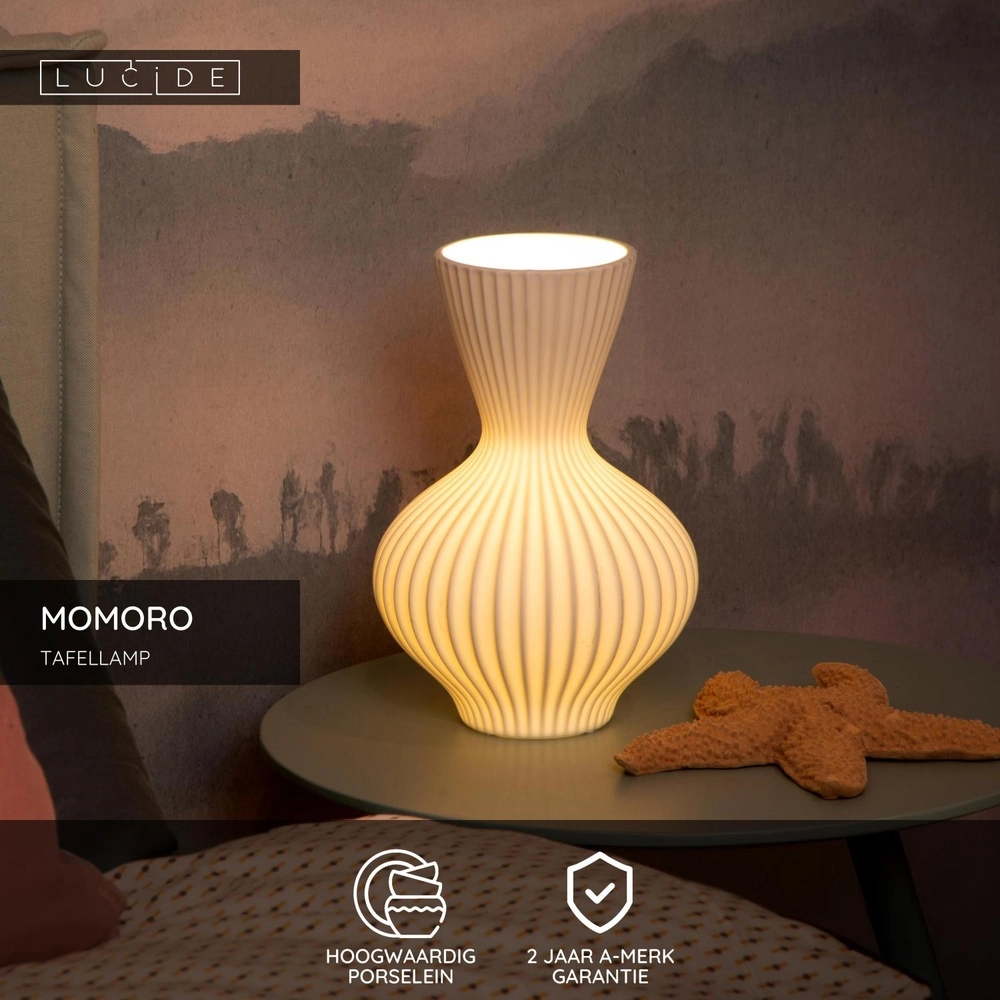 Tischlampenvase Momoro Weiß Lucide 5411212134509