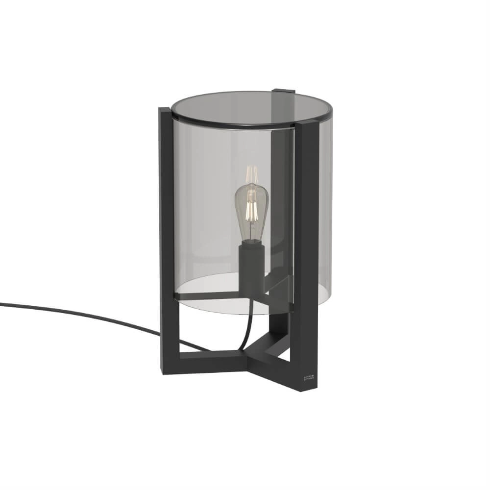 Tischleuchte 50cm Tristar anthrazit mit Rauchglas Royal Botania