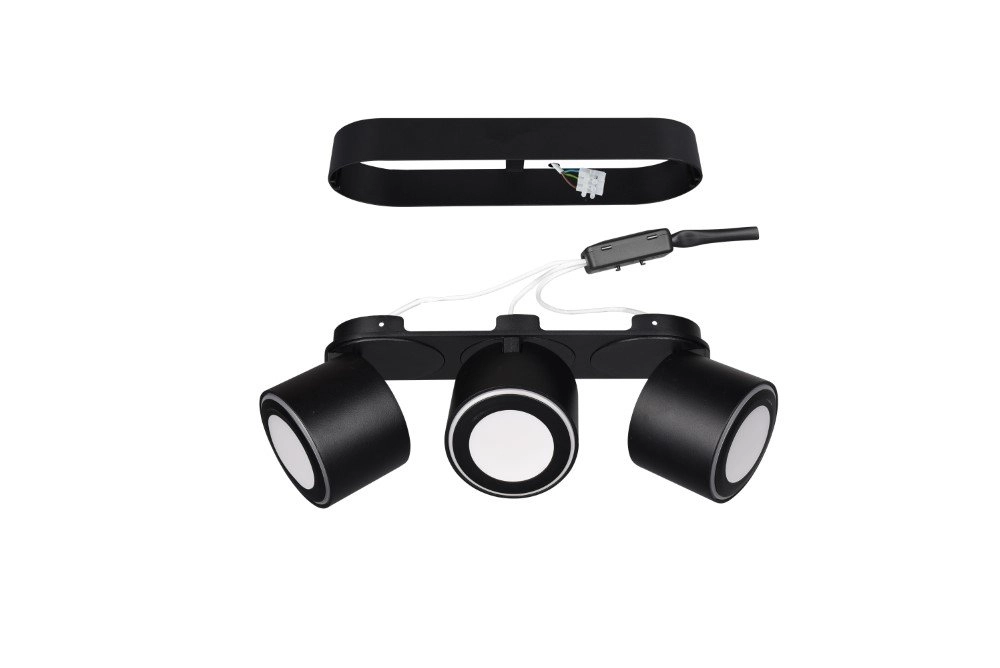 Schwarzer LED-Scheinwerfer Taurus 3-Licht Trio 4017807473698