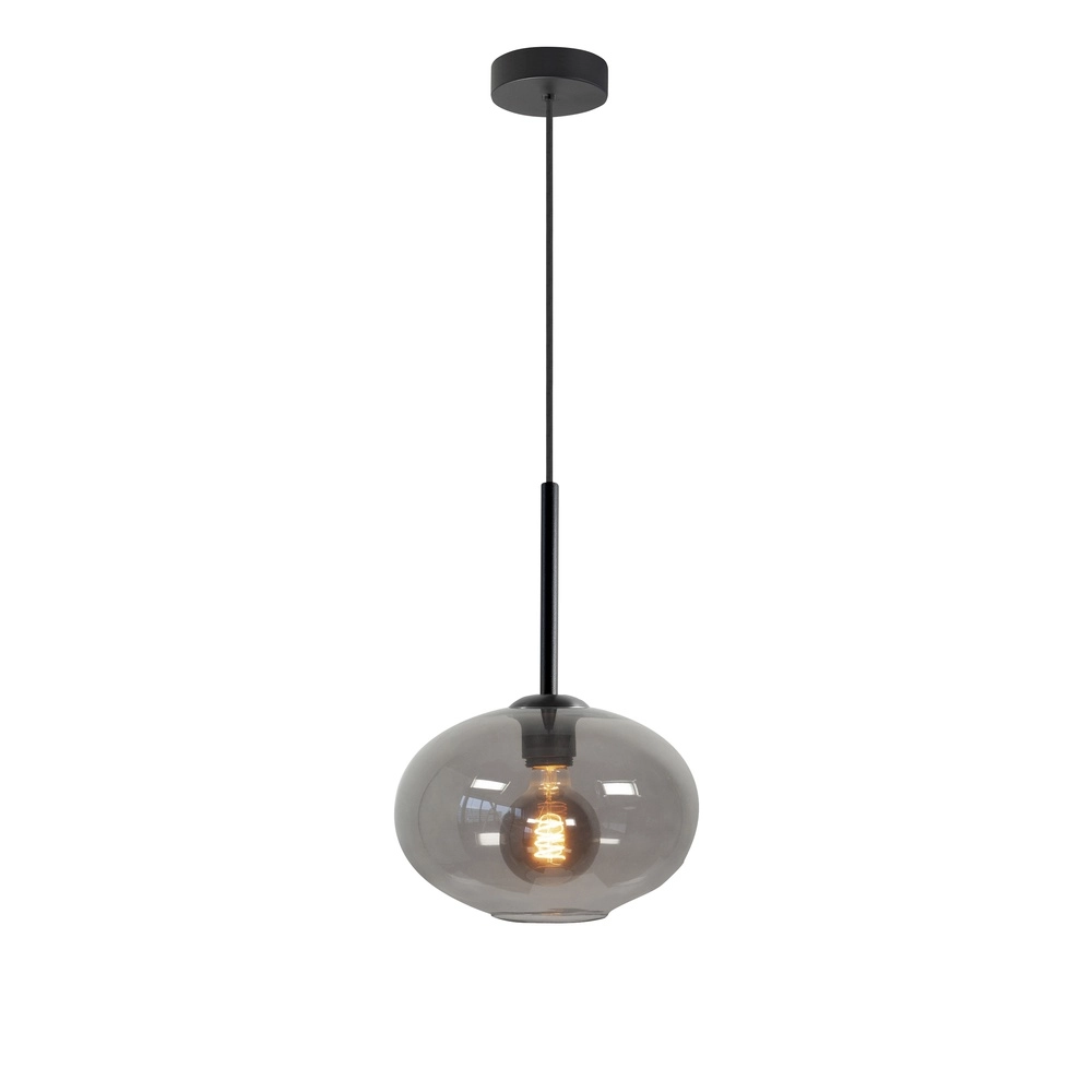 Pendelleuchte Bellini schwarz mit Rauchglas Ø 26cm