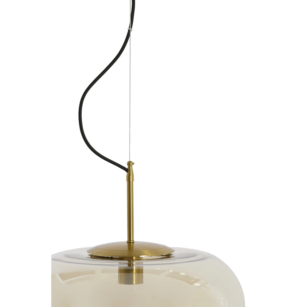 Ø 45cm Pendellampe Misty mit Bernsteinglas Light & Living 8717807645670