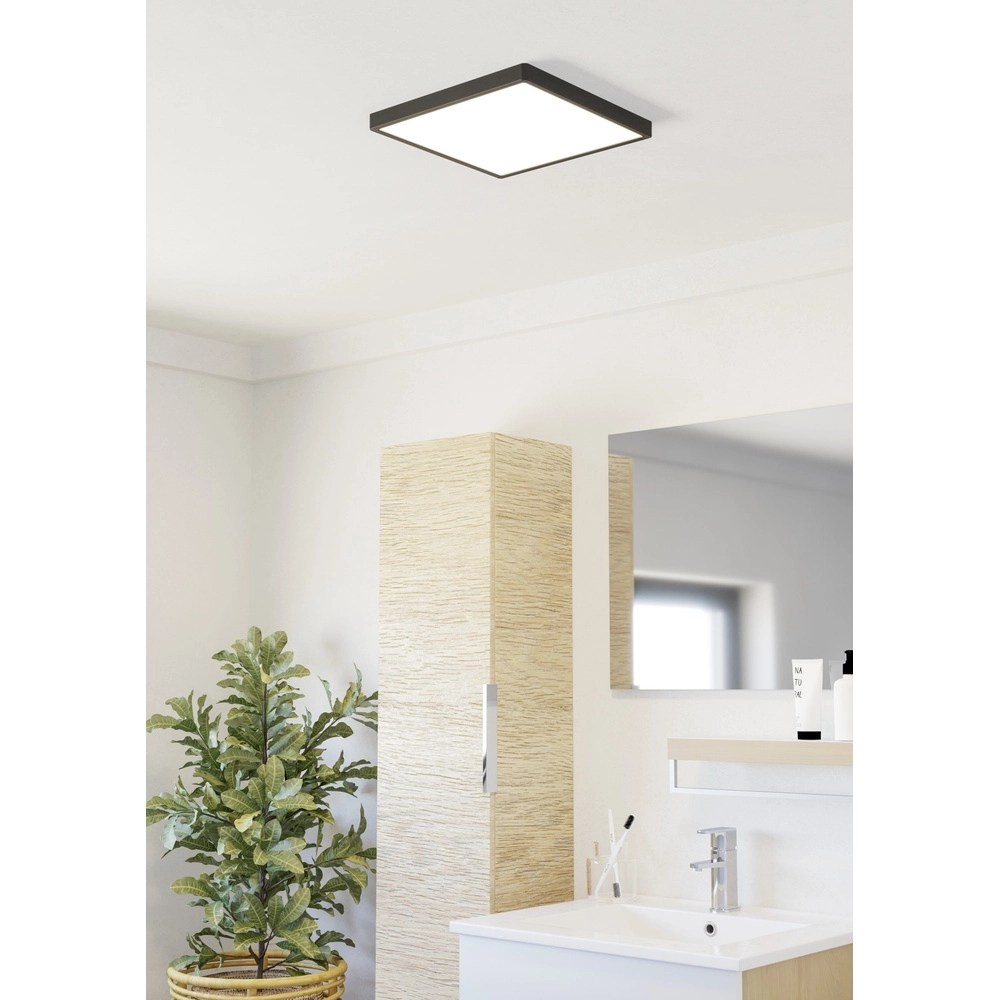 Deckenlicht IP44 Fueva 6 Quadrat – Schwarz – 29x29 cm Eglo 9008606330355