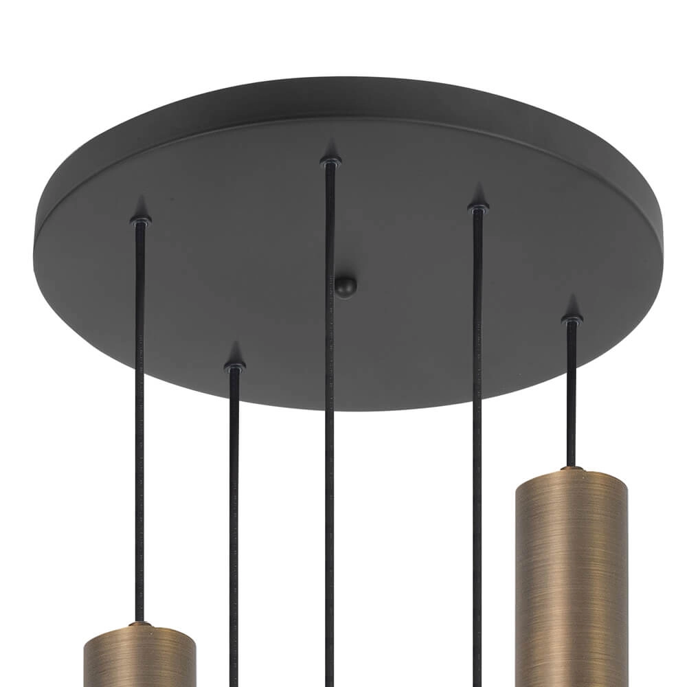 Runde Pendelleuchte Perugia Bronze - 5x GU10 Highlight 8718379046834