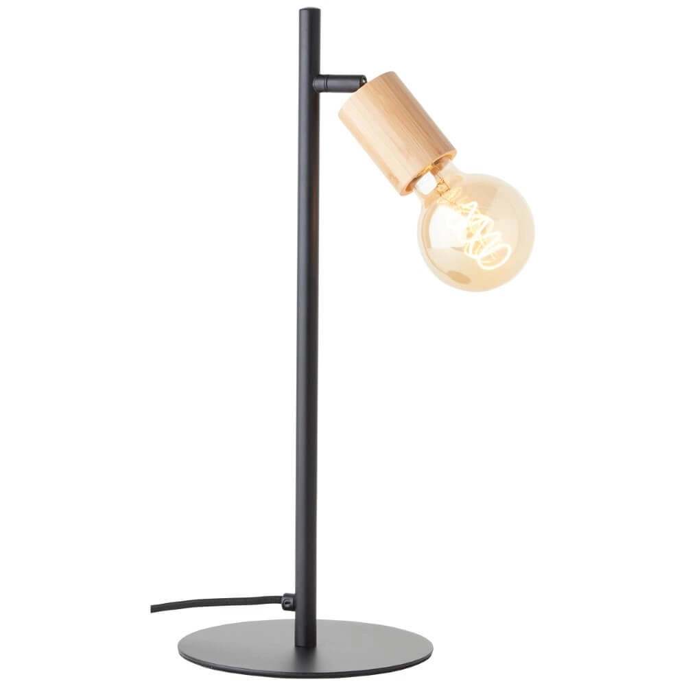 Wandlampe Benny schwarz mit Holz Brilliant 4004353408397