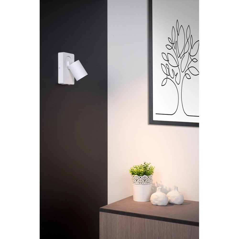 Nachttischlampe Nigel mit USB-Ladepunkt weiß Lucide 5411212092748
