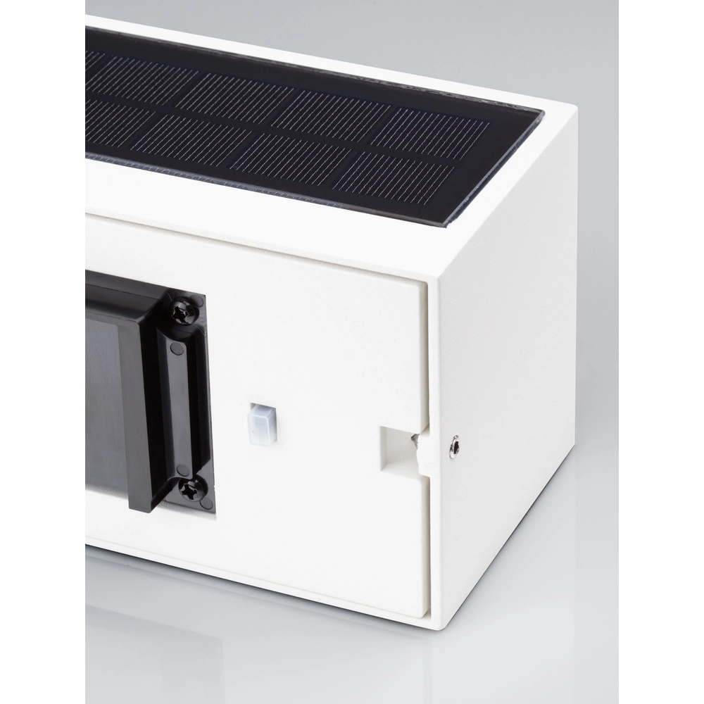 Solar-Wandleuchte Brown weiß mit Holz Lyora 5212017449467