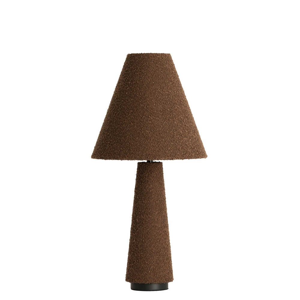 Tischlampe Devia Ø 30cm – bouclé – braun Light & Living 8717807759476