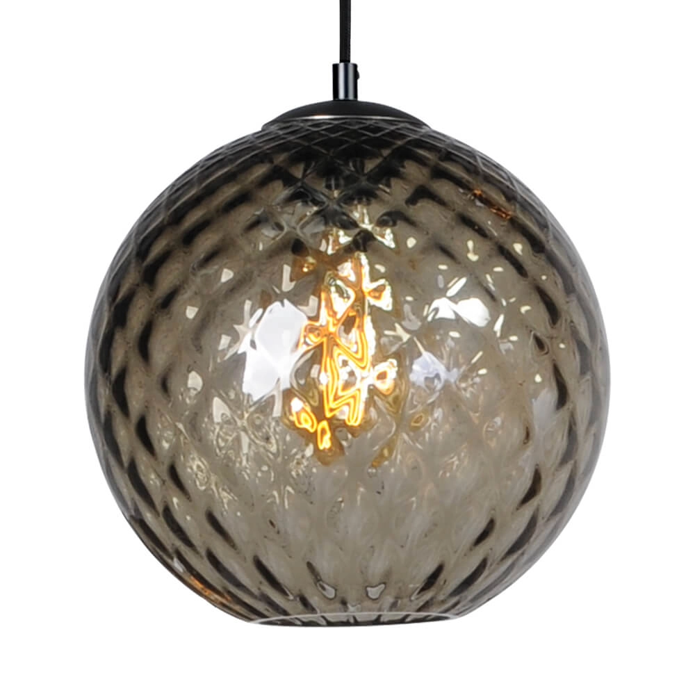 Hängelampe aus schwarzem Glas Baloton Ø 30cm Masterlight 8718121247380