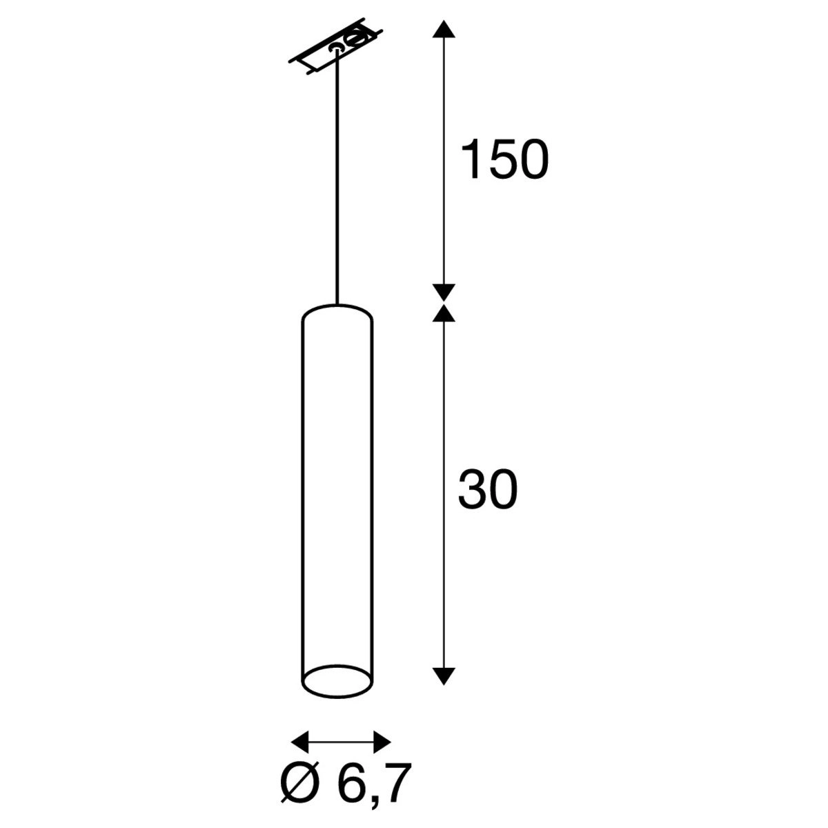 Weiße Schienenlampe Enola_B Pd-1 1 Phase SLV 4024163141840
