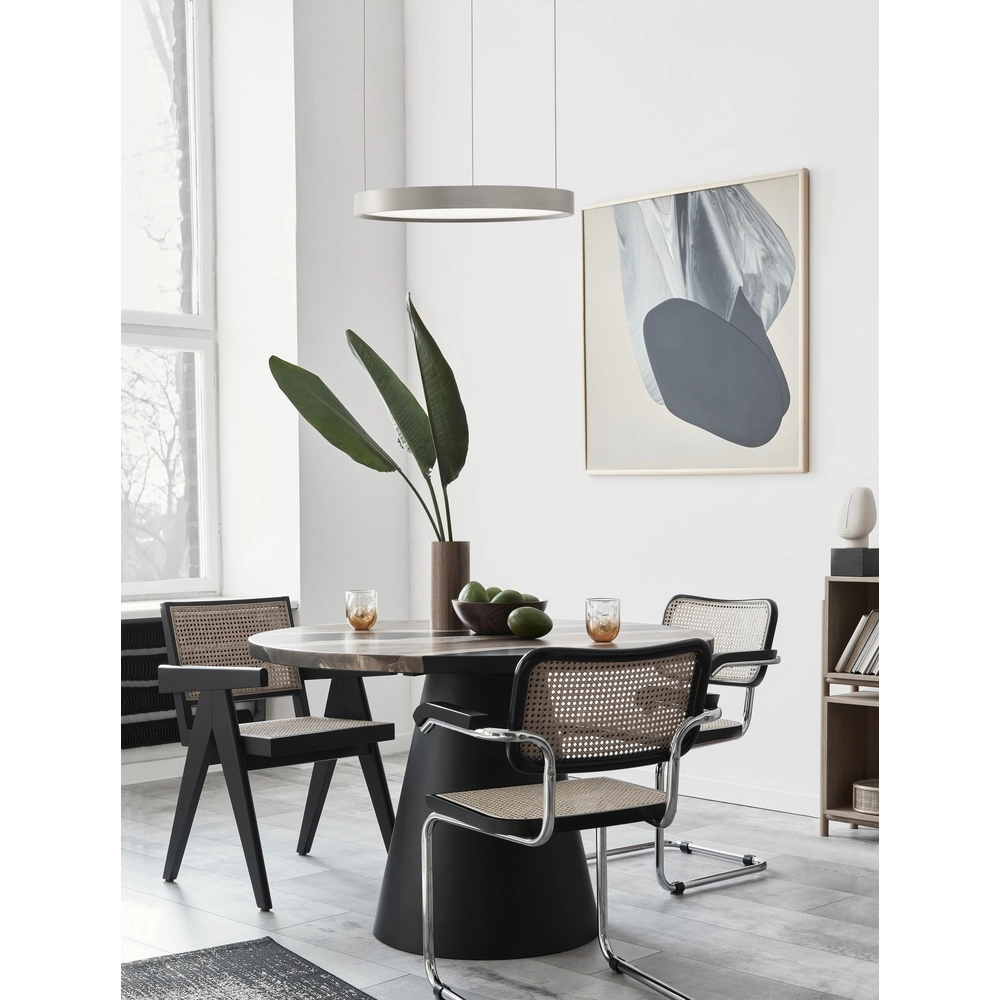 Runde Pendelleuchte Perrine silbergrau Ø 40cm Lyora 5212017438393