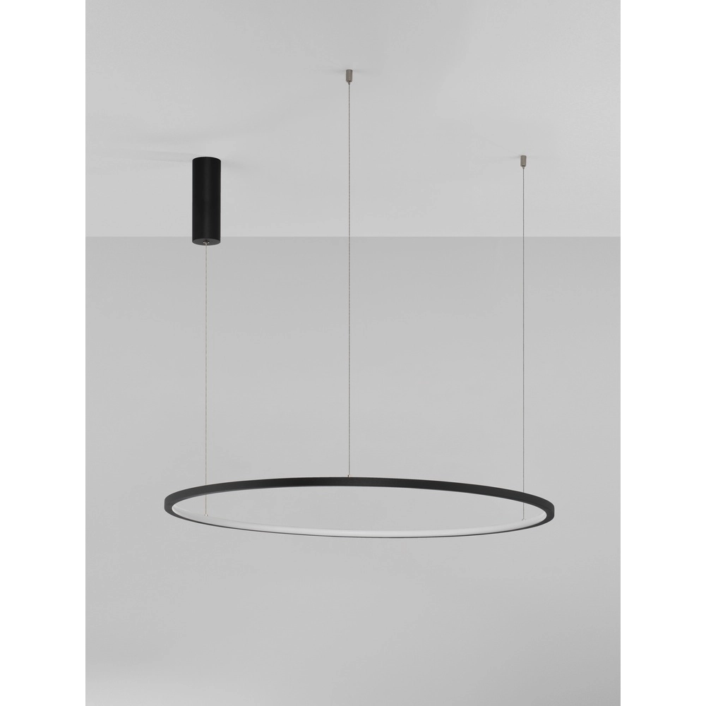 Runde Pendelleuchte Tarquin schwarz Ø 80cm Lyora 5212017438300