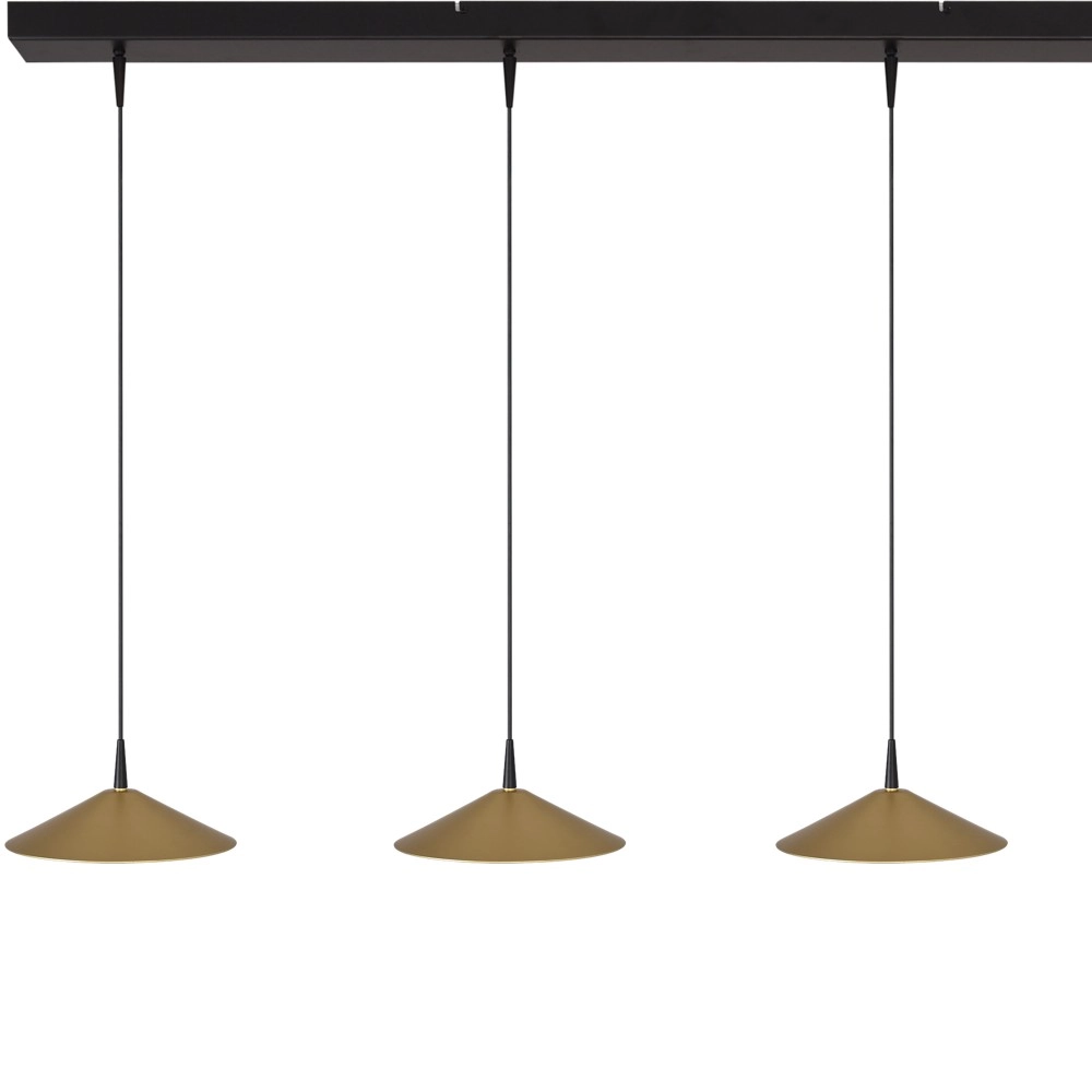 4-Licht Pendellampe Ceppo schwarz mit goldener Ø 22 cm Masterlight 8718121358444