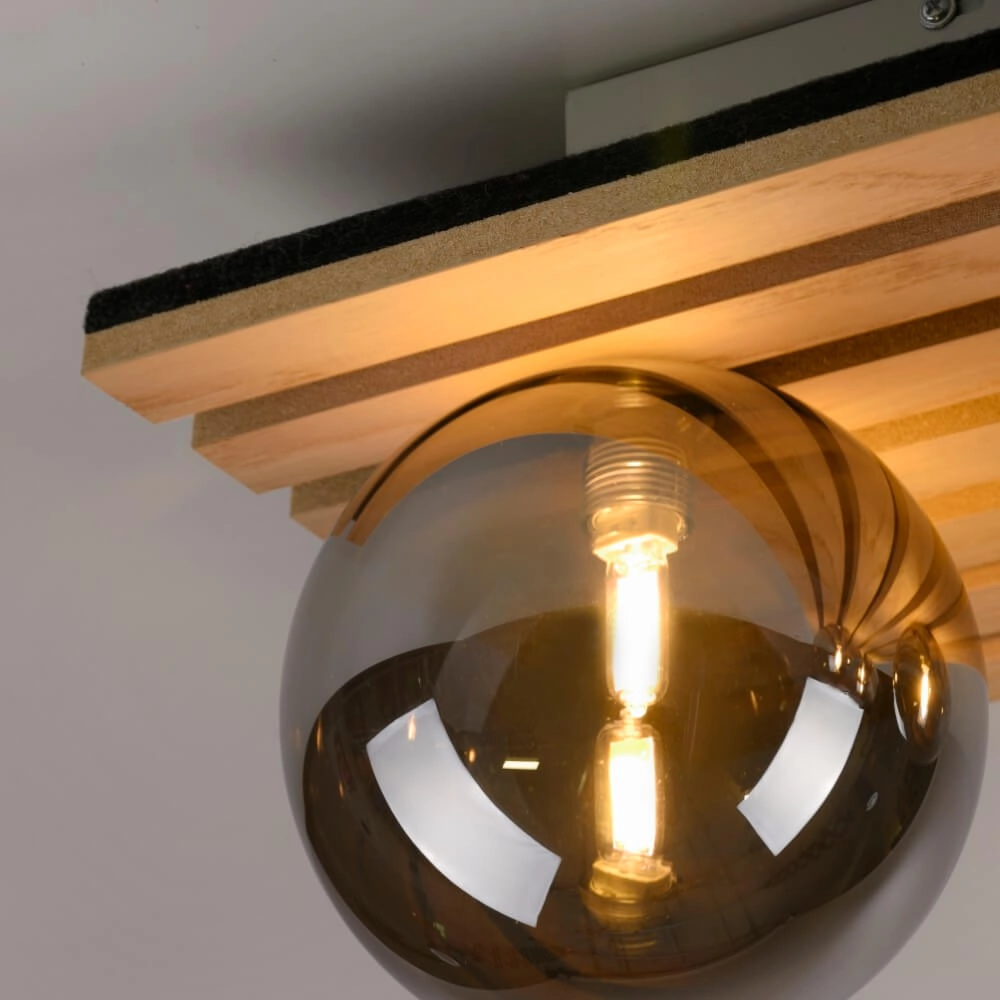 Deckenleuchte aus Holz Green Stika rechteckig Just Light 4043689004248