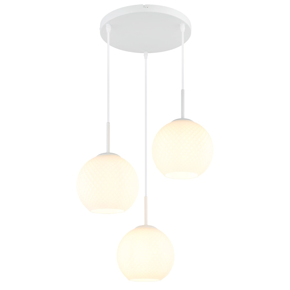 Weiße Pendellampe Andre 3-Lampen-Design