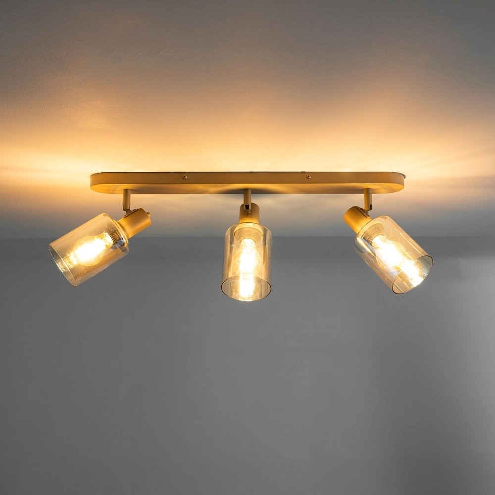 Deckenlampe gerade Sepiora 3-hell sandbraun