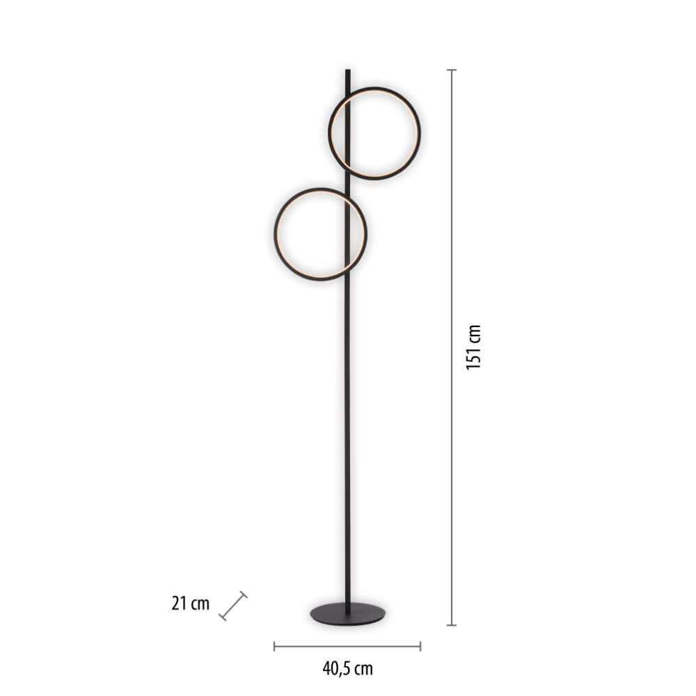Stehlampe Mini Ritus Schwarz Just Light 4043689000233