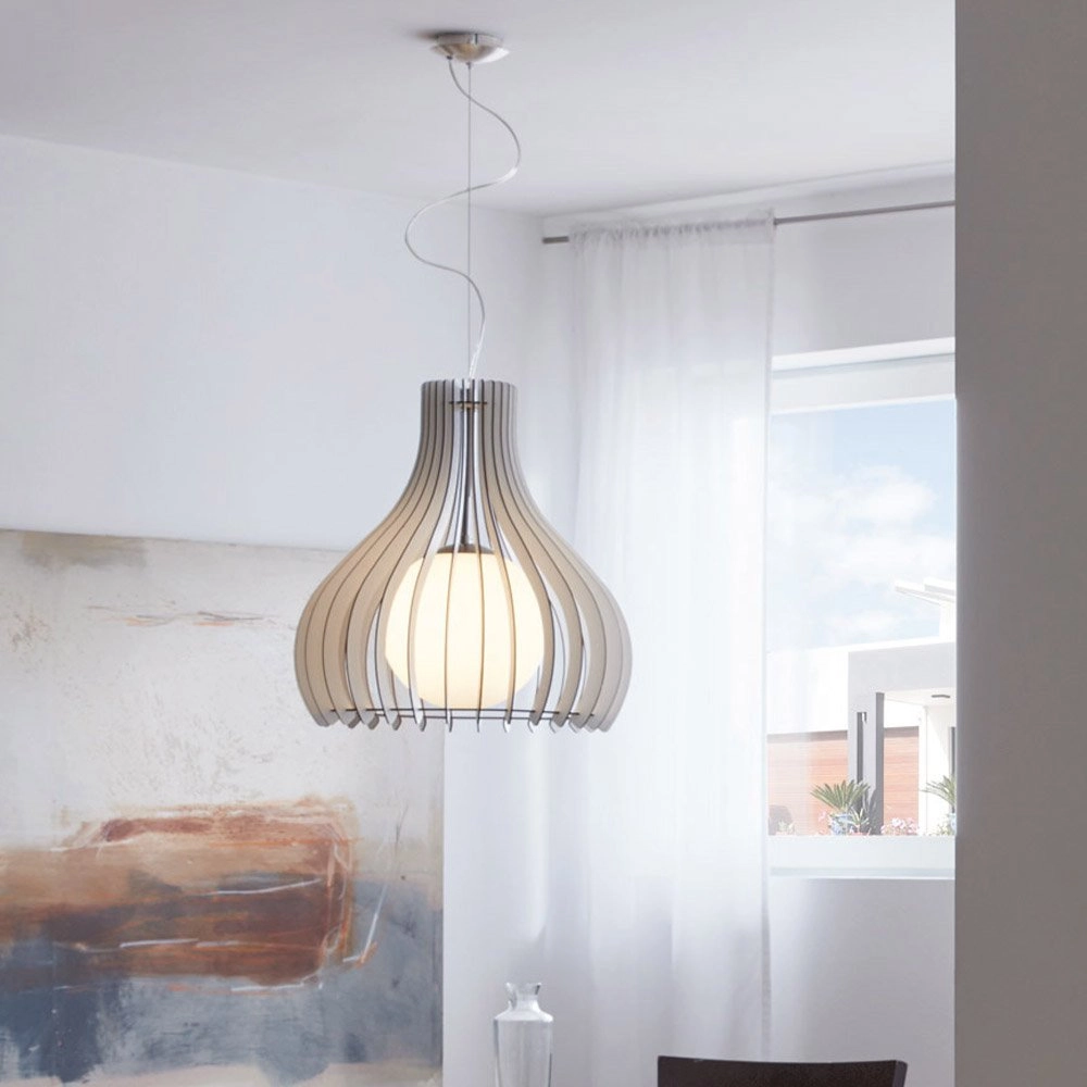 Pendelleuchte Tindori 50 cm weißes holz Eglo 9002759962111