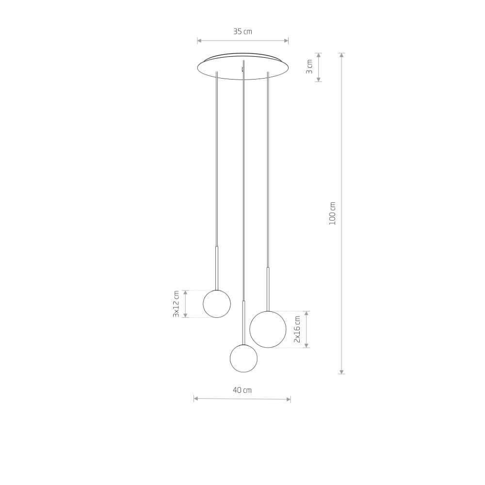Deckenleuchte aus Glas Karo 3x Weißglas Lyora 5903139103046