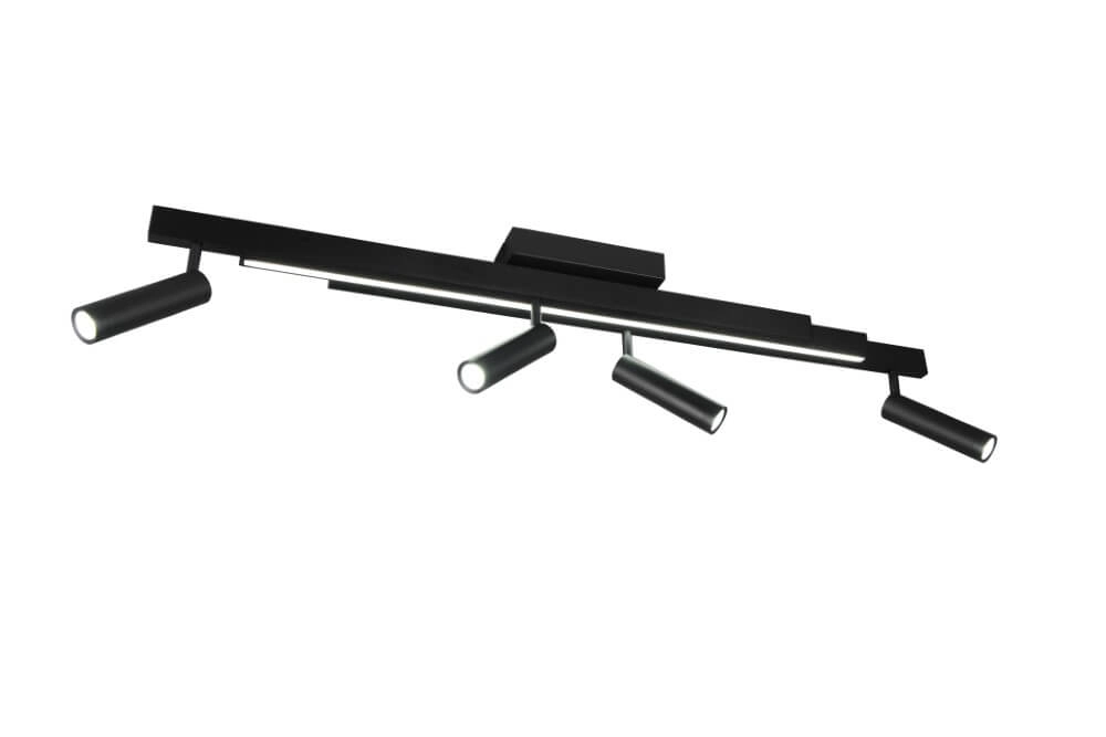 4-flammiger LED-Spot Zeno Schwarz Trio 4017807622904