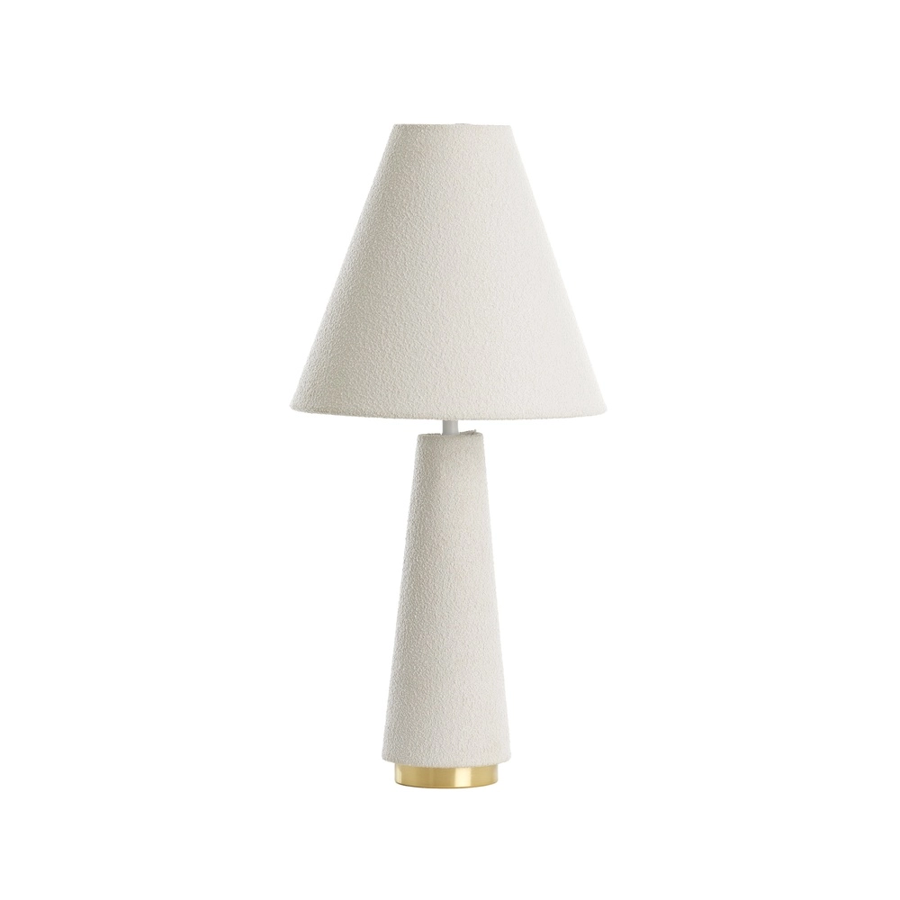 Tischlampe Devia Ø 30cm - bouclé - beige