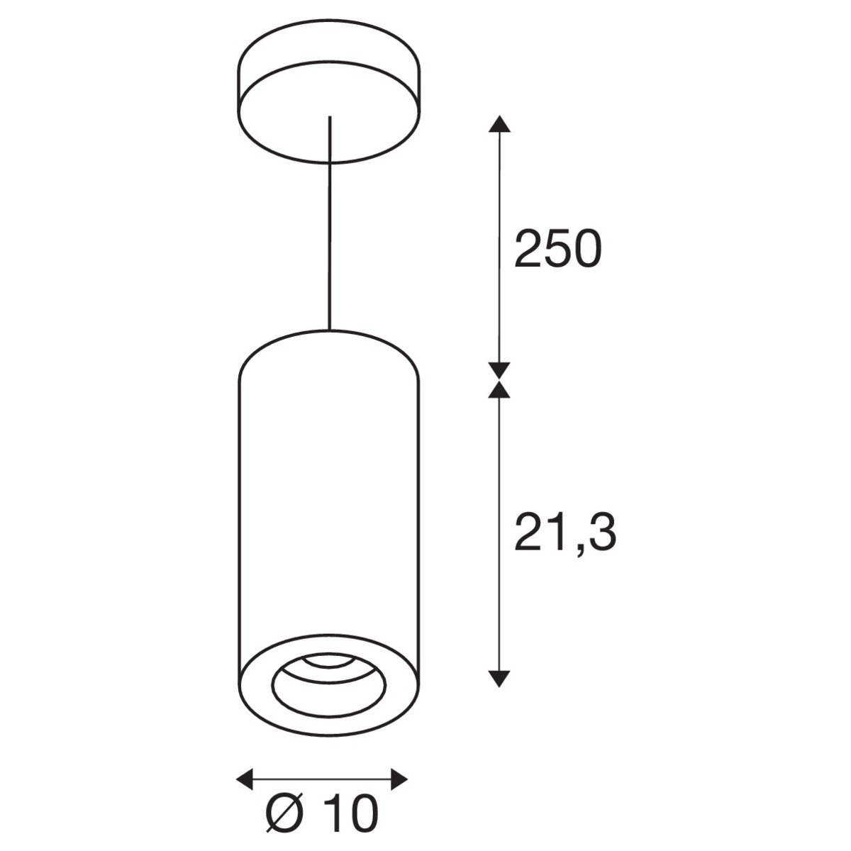 LED Hängelampe Numinos Pendel 10cm weiß SLV 4024163244930