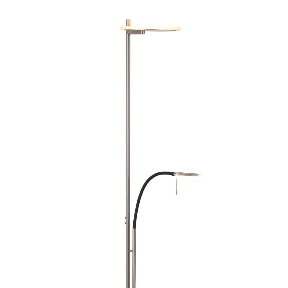 LED-Leselampe 2-flammig Turound 40 W – 2200–4000 K – 187 cm Edelstahl-Klarglas Steinhauer 8712746134797