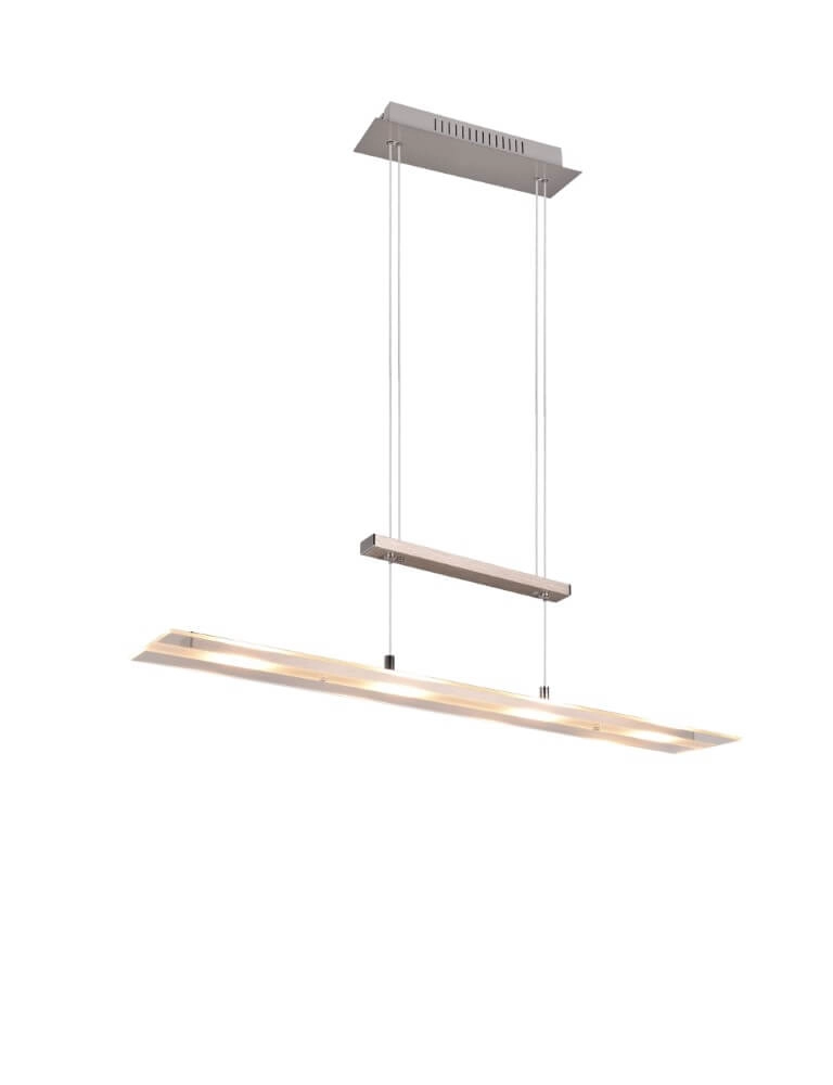 Hängelampe aus Glas Milos Nickel Trio 4017807588262