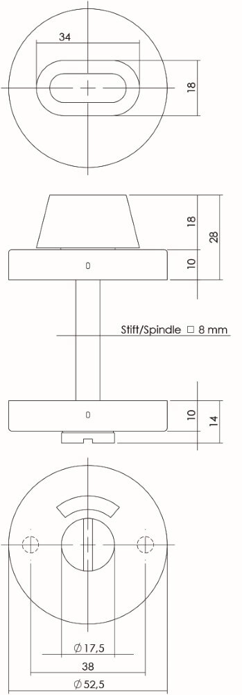 Verschluss der Toilette Tira verdeckter Edelstahl Intersteel 8714186039885