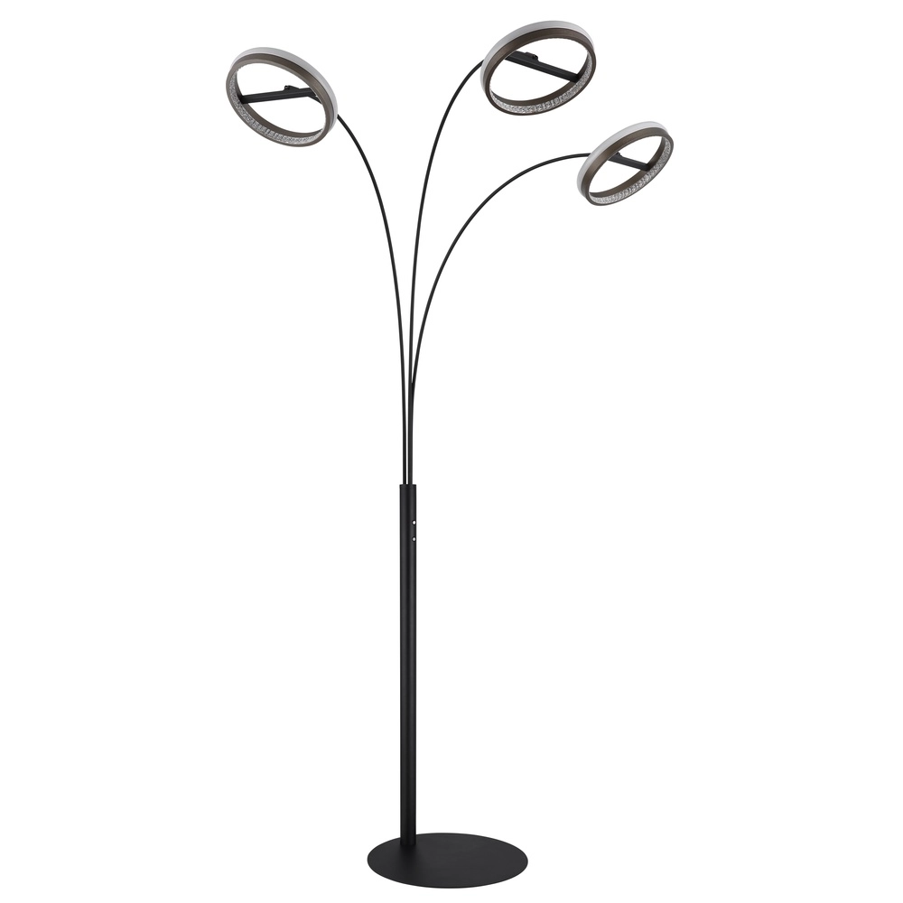 Design-Stehlampe Della 3-Licht Schwarz Globo 9007371468744