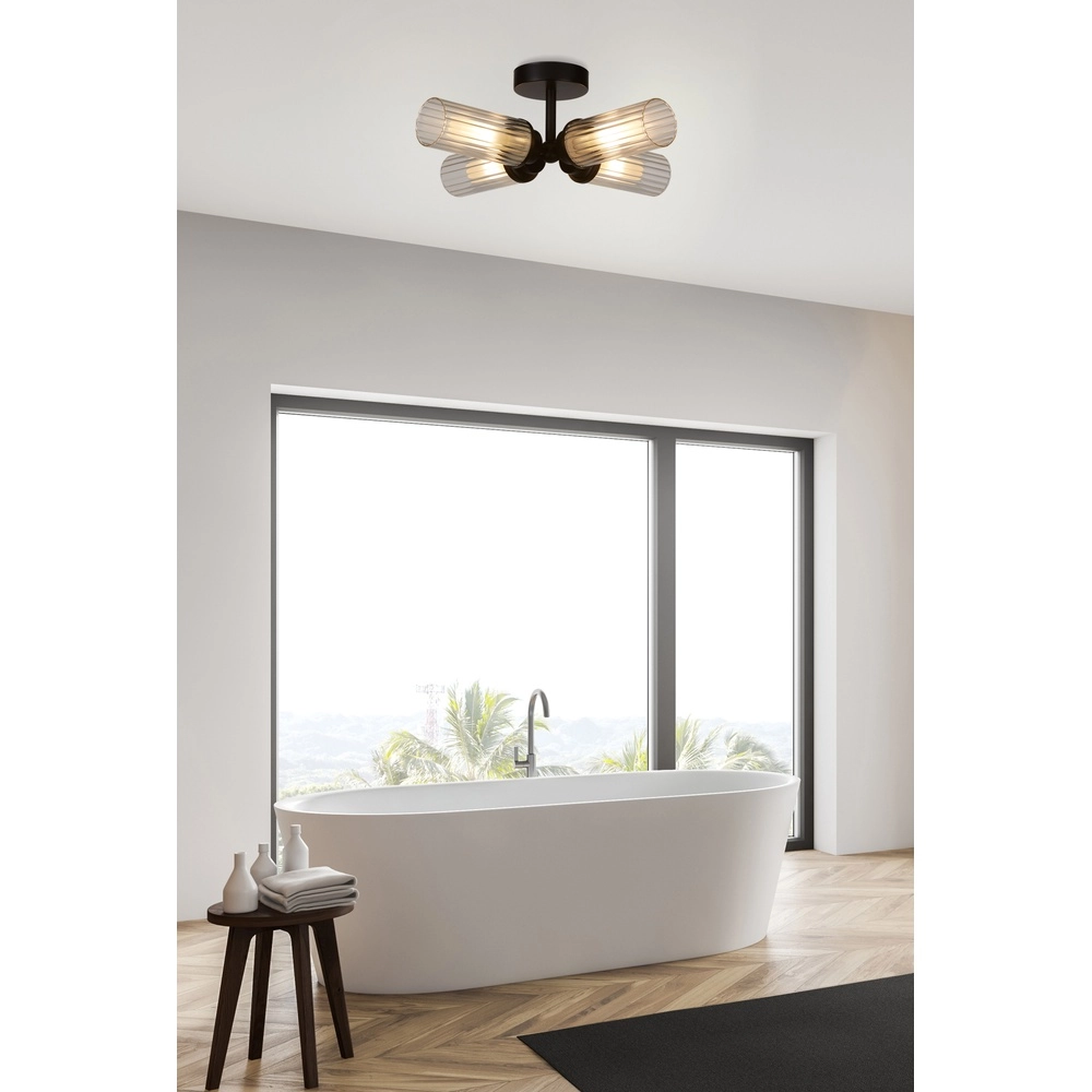 4-flammige Deckenleuchte Imperial schwarz Searchlight 5053423299259