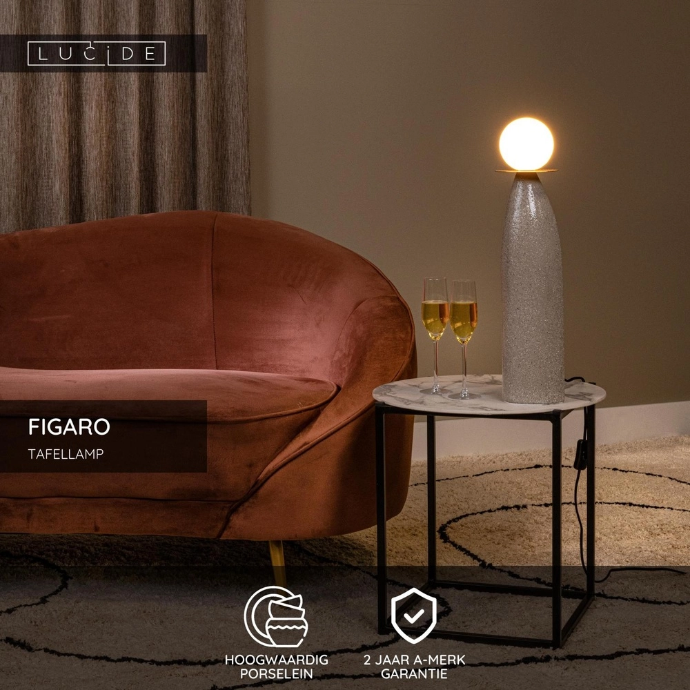 Einzigartige Tischlampe Figaro 53,5 cm Lucide 5411212134905
