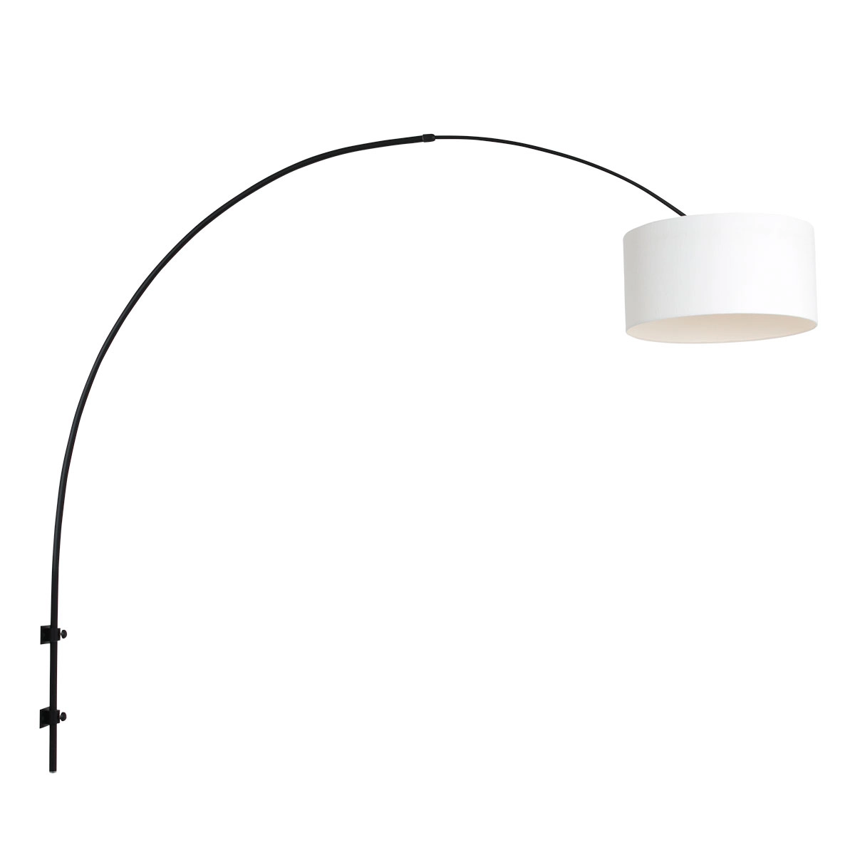 Wandbogenlampe Sparkled schwarz mit weißer Kapuze