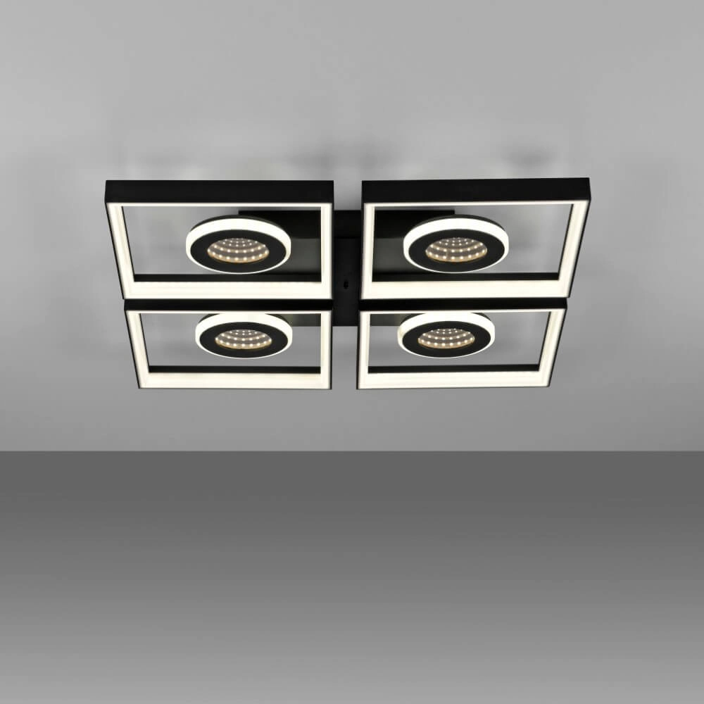 Quadratische Deckenleuchte Traforo Quatro Paul Neuhaus 4012248384909