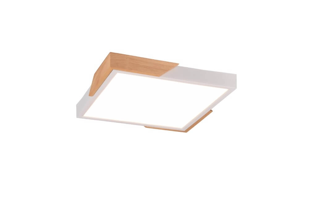 Weiße LED-Deckenleuchte Meta mit Holz Trio 4017807541366