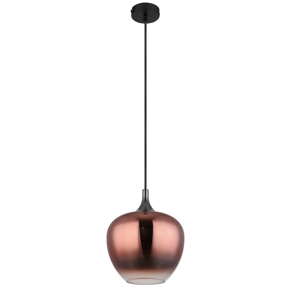 Design-Pendellampe Maxy Schwarz mit rotem Glas Globo 9007371450978