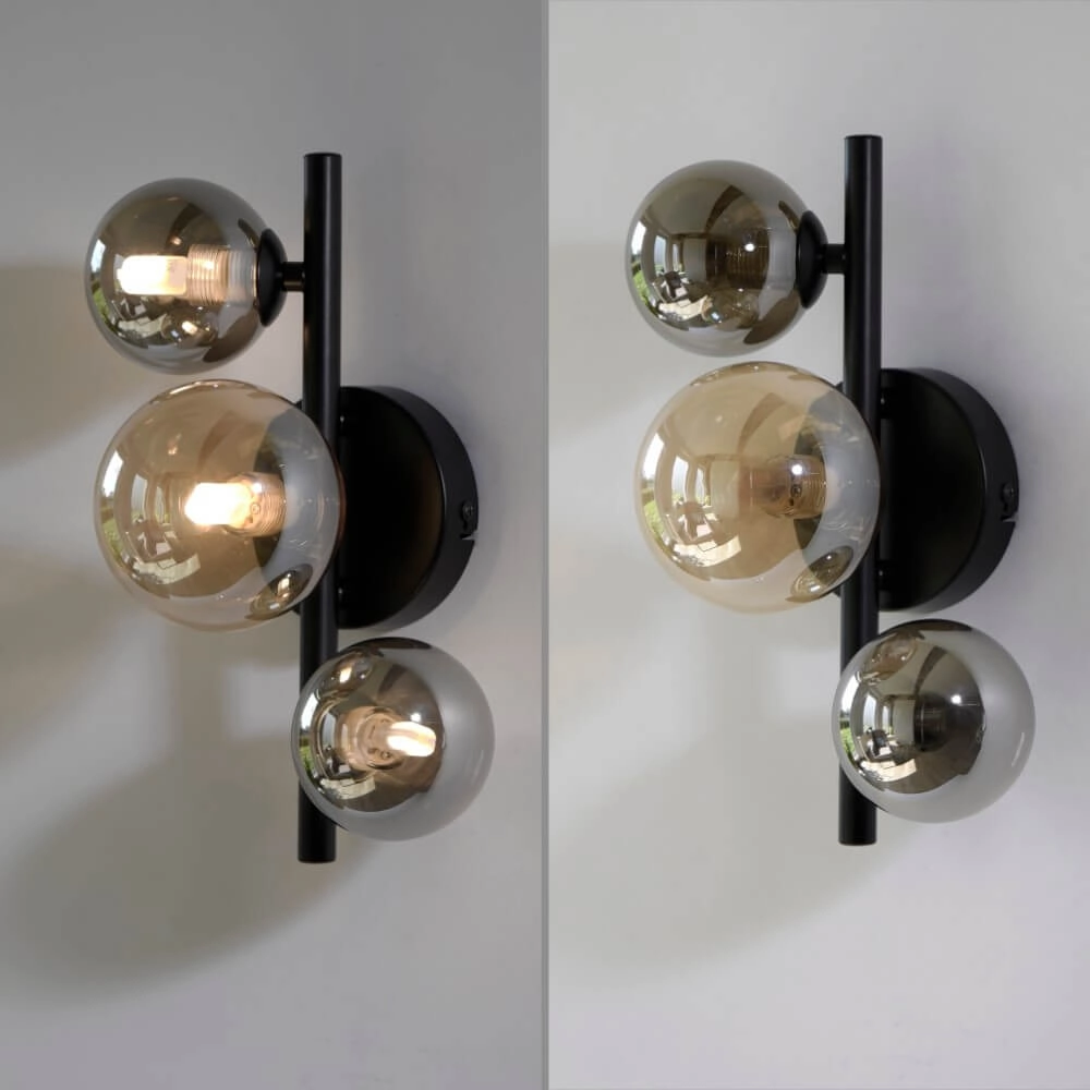 Schwarze Wandlampe Popsicle 3-flammig Paul Neuhaus 4012248375501