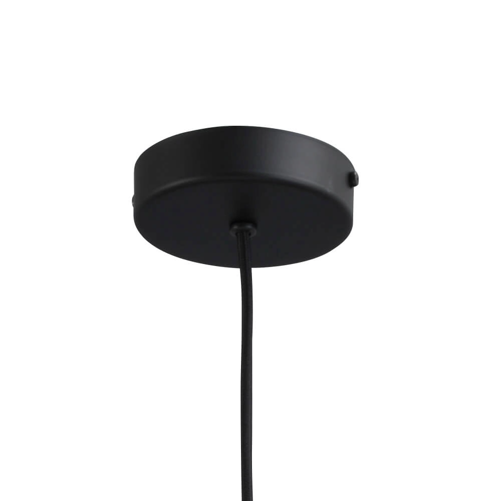 Hängelampe schwarz Porto mit Blütenrauchglas - Ø 30cm Masterlight 8718121269320