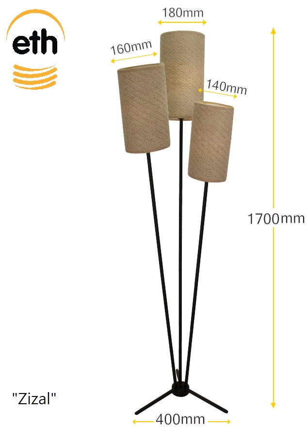 Stoff-Stehlampe Zizal ETH 8720195310570