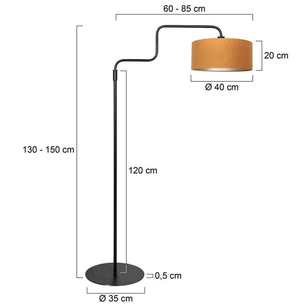 Stehlampe Bloeba schwarz mit goldener Kapuze Steinhauer 8712746177008