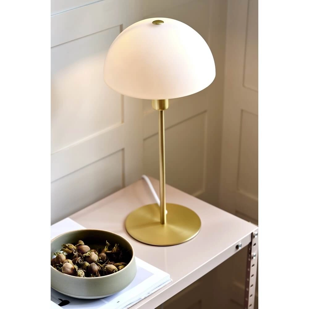 Tischlampe Ellen Messing mit Weiß Nordlux 5704924005503