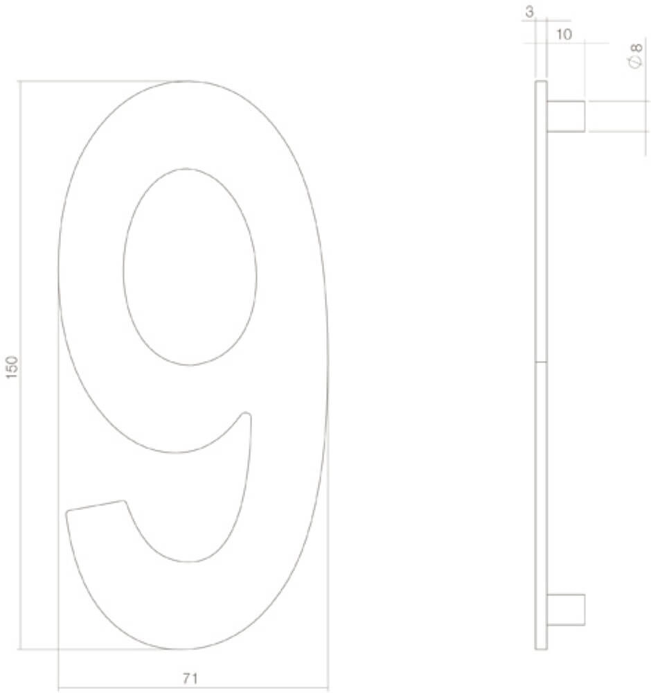 Hausnummer 9 Numbra schwarz Intersteel 8714186400784