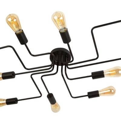 Deckenleuchte Circuit Spider 10-Licht Matt Black Searchlight 5053423119335