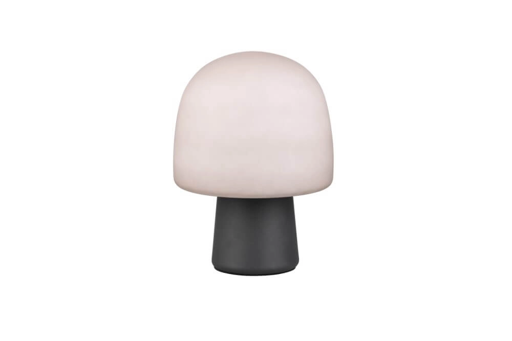 Pilz-Tischlampe Steen schwarz mit taupefarbenem Glas Trio 4017807622683